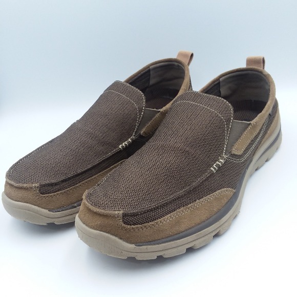 Skechers Superior Milford Men's 13 Relaxed Fit Loafers Brown Slip-On Shoes 64365 - Picture 1 of 9